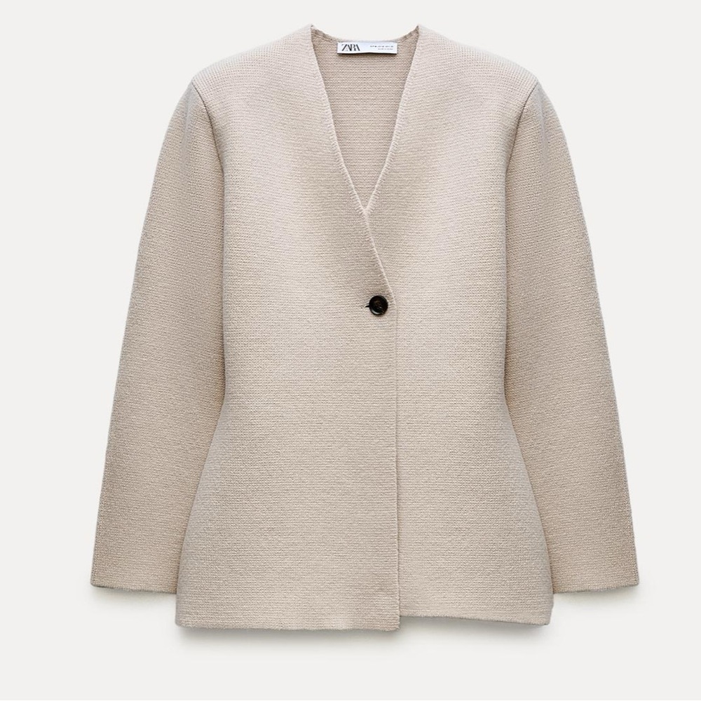 Zara Wool Blend Peplum Blazer